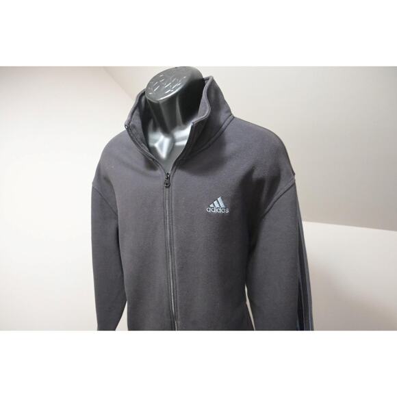 adidas Other - Adidas Fleece Track Jacket Full Zip Performance Athletic Black Mens Sz XL